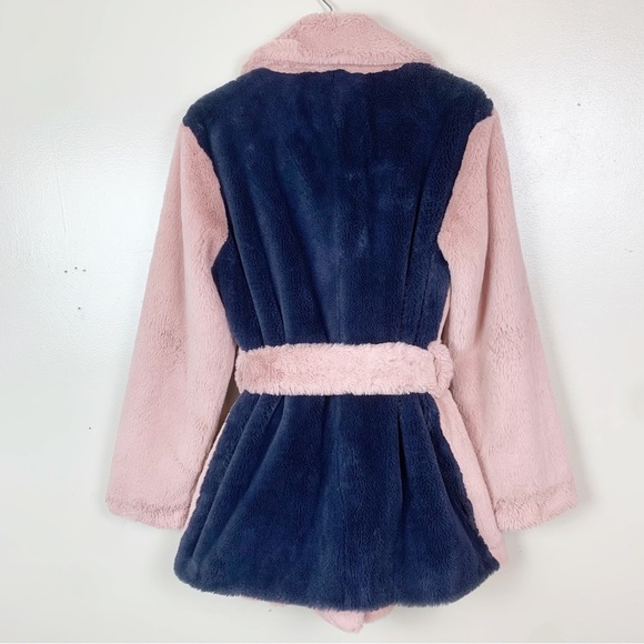 STAND STUDIO Fausta Jacket Faux Fur Colorblock Double Breasted Waist Tie M - Picture 9 of 16